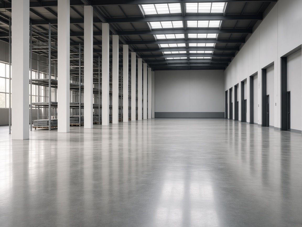A tidy, well-lit warehouse with clean floors and organized racking